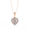 Rose Gold Amora Heart Halo Diamond Necklace