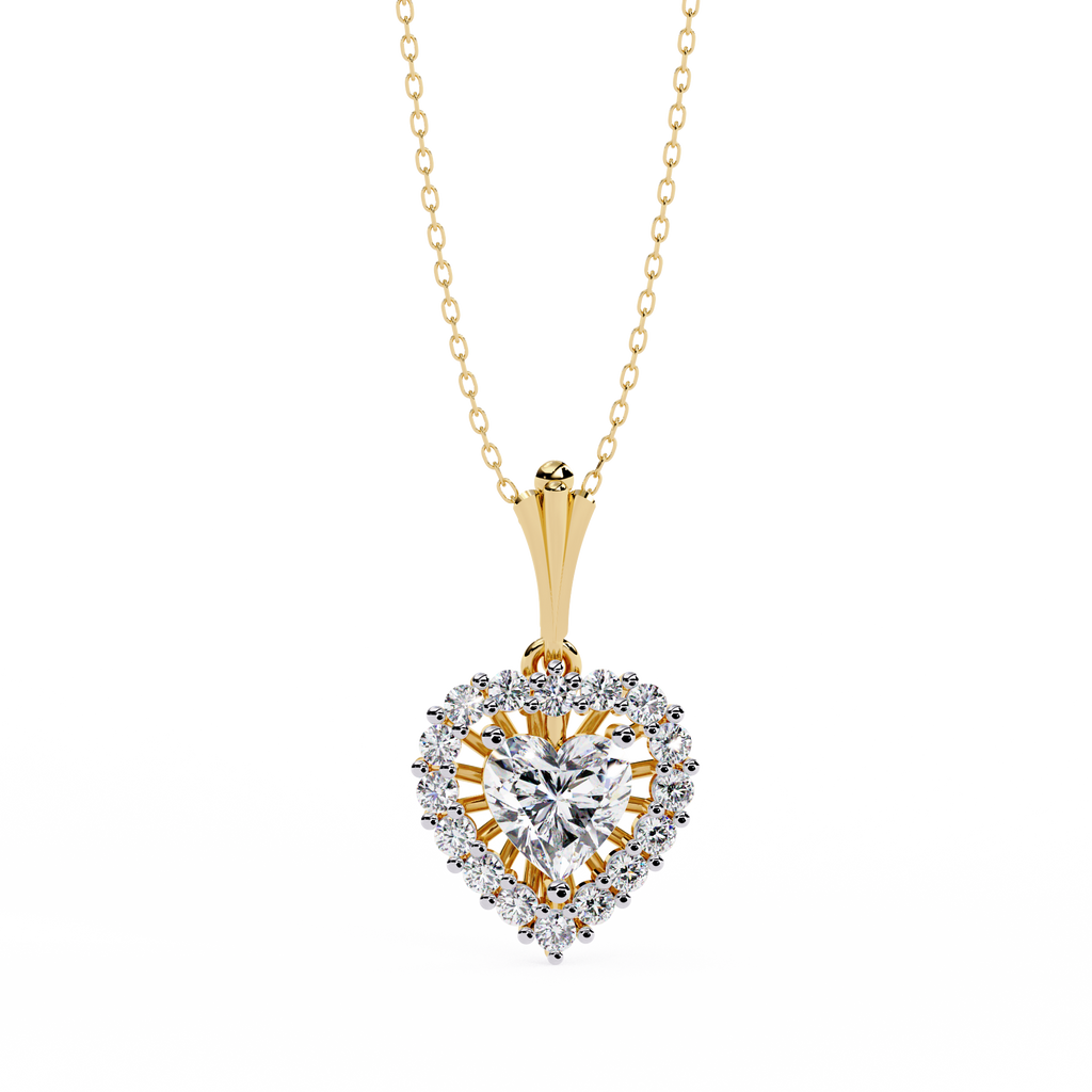 Heart Halo Diamond Pendant