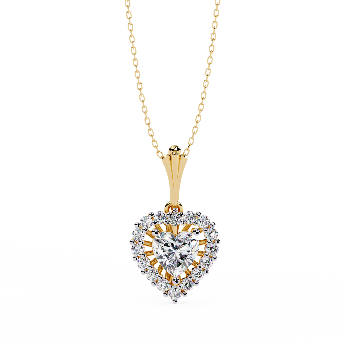 Heart Halo Diamond Pendant