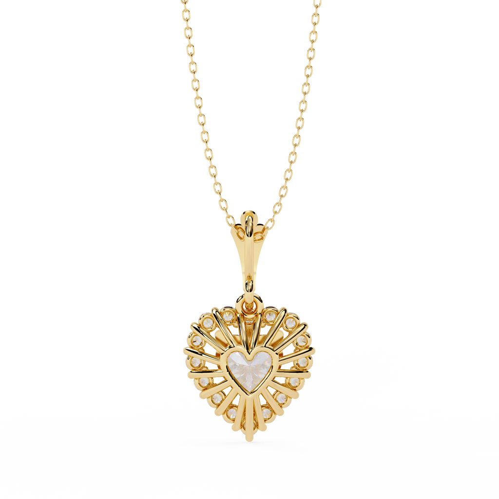 Heart Halo Diamond Pendant