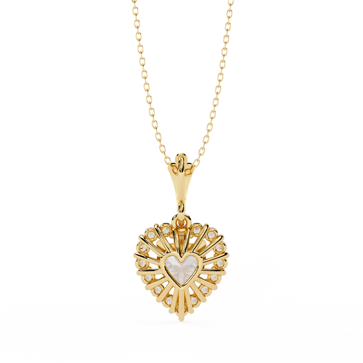 Heart Halo Diamond Pendant