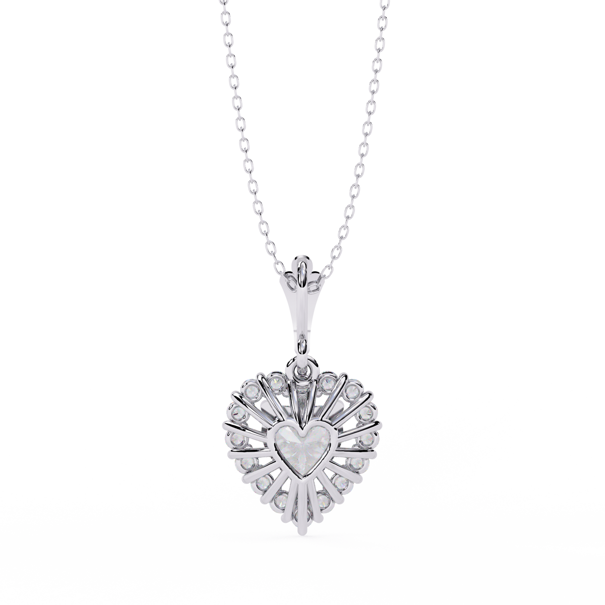 Heart Halo Diamond Pendant