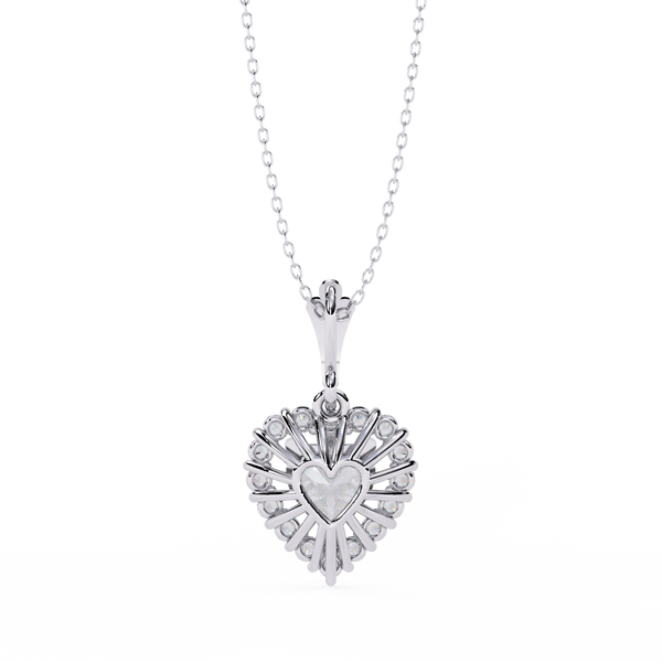 Heart Halo Diamond Pendant