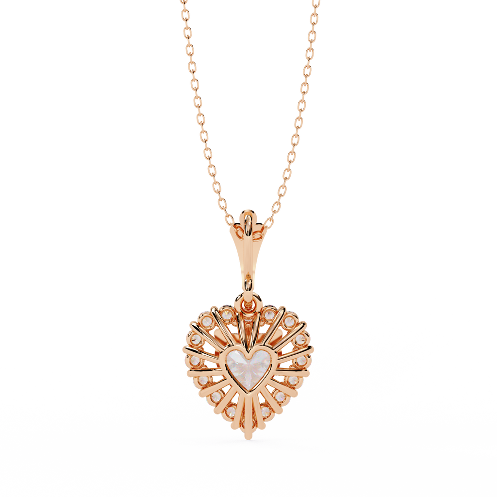 Heart Halo Diamond Pendant