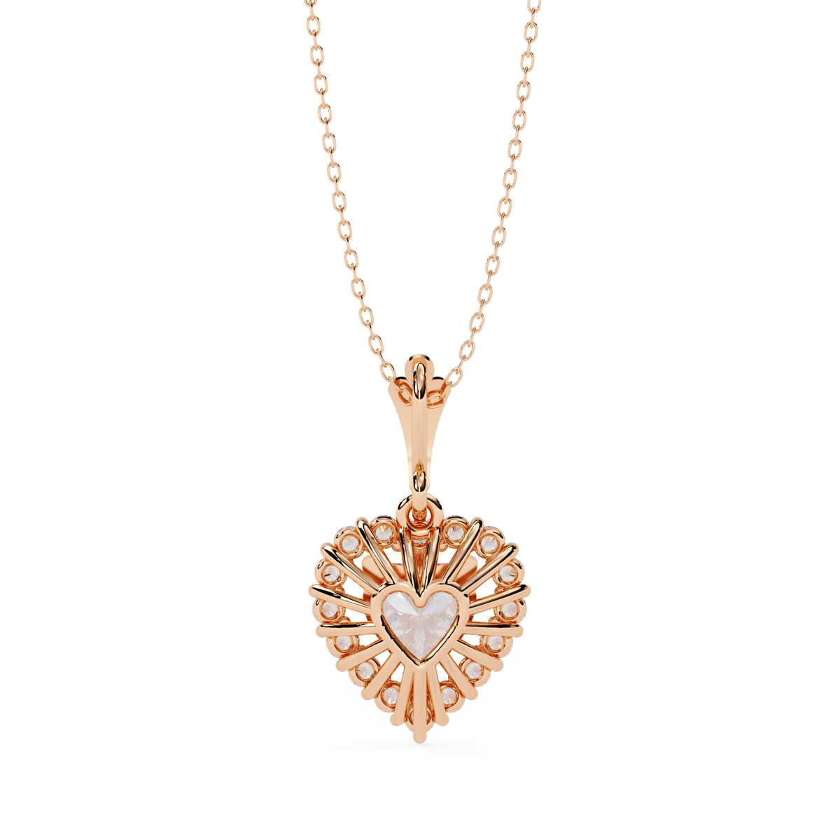 Heart Halo Diamond Pendant