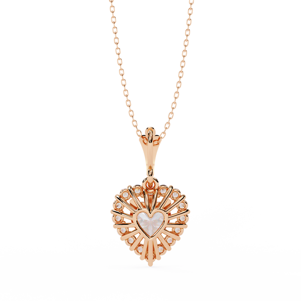 Heart Halo Diamond Pendant