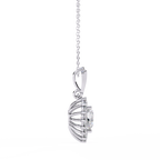 White Gold Heart Halo Diamond Pendant Necklace