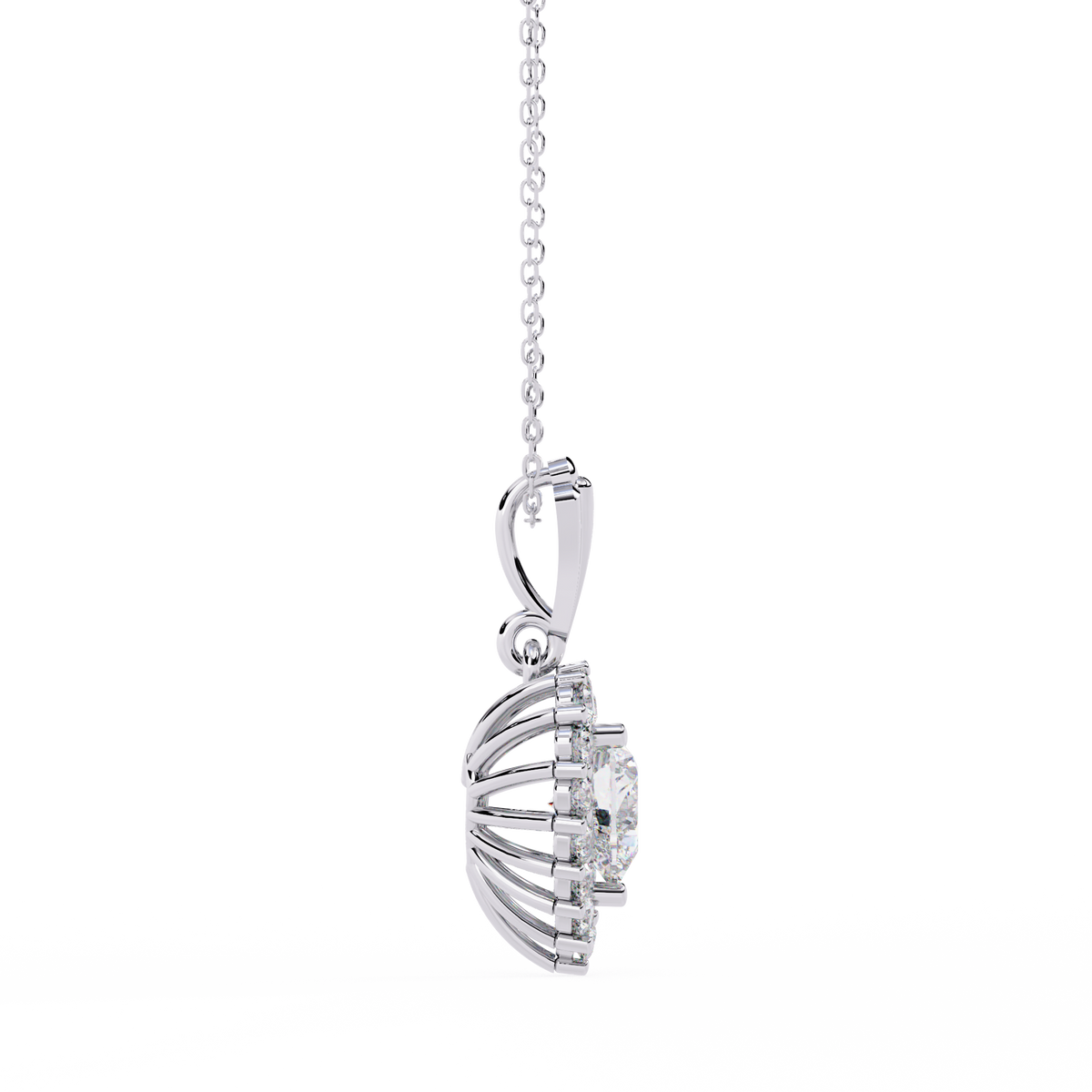 Heart Halo Diamond Pendant