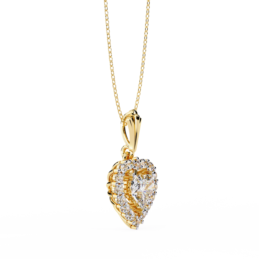 Heart Halo Diamond Pendant