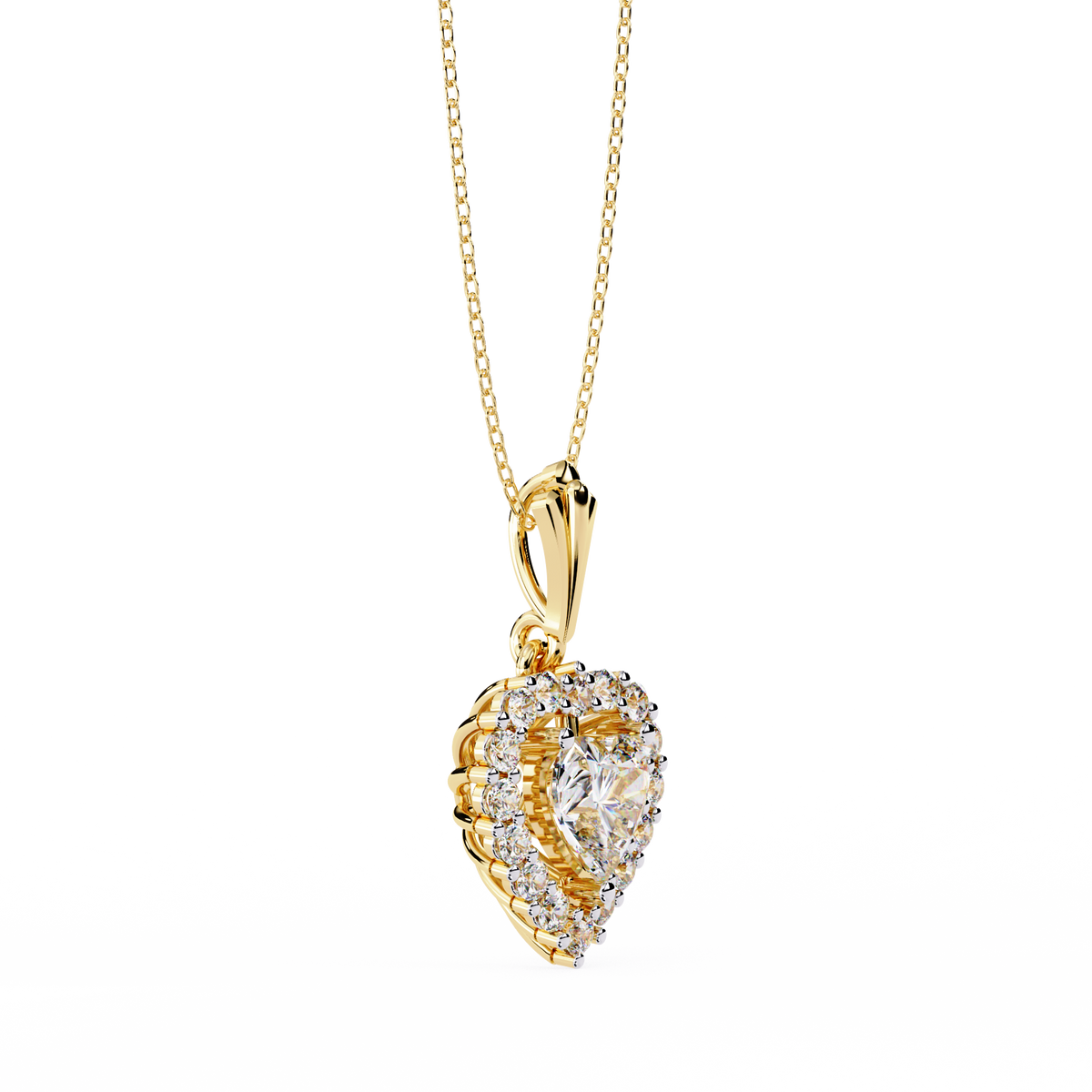 Heart Halo Diamond Pendant