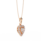 Rose Gold Amora Heart Halo Diamond Necklace