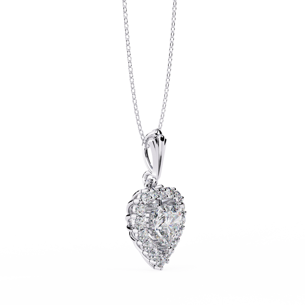 Heart Halo Diamond Pendant
