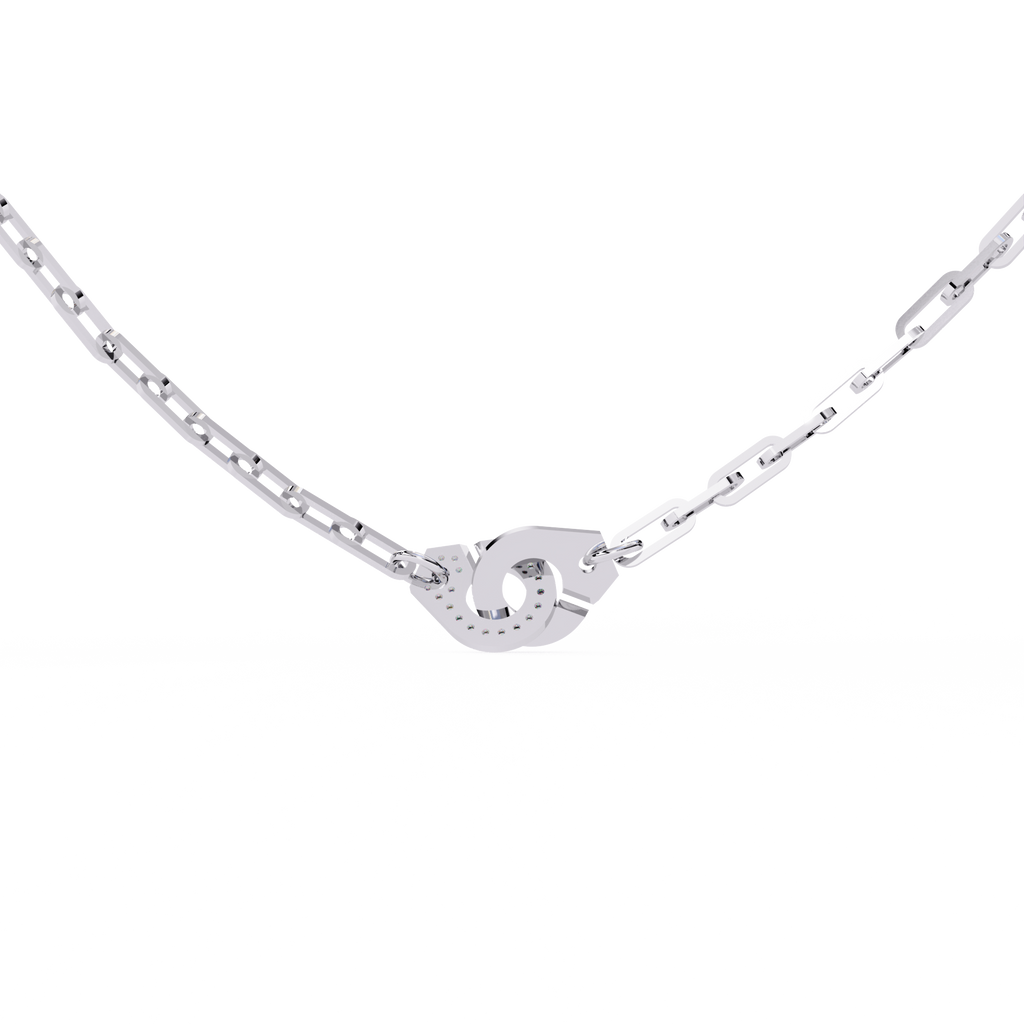 Handcuff Chic Natural Diamond Necklace