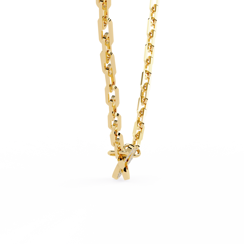 Handcuff Chic Natural Diamond Necklace
