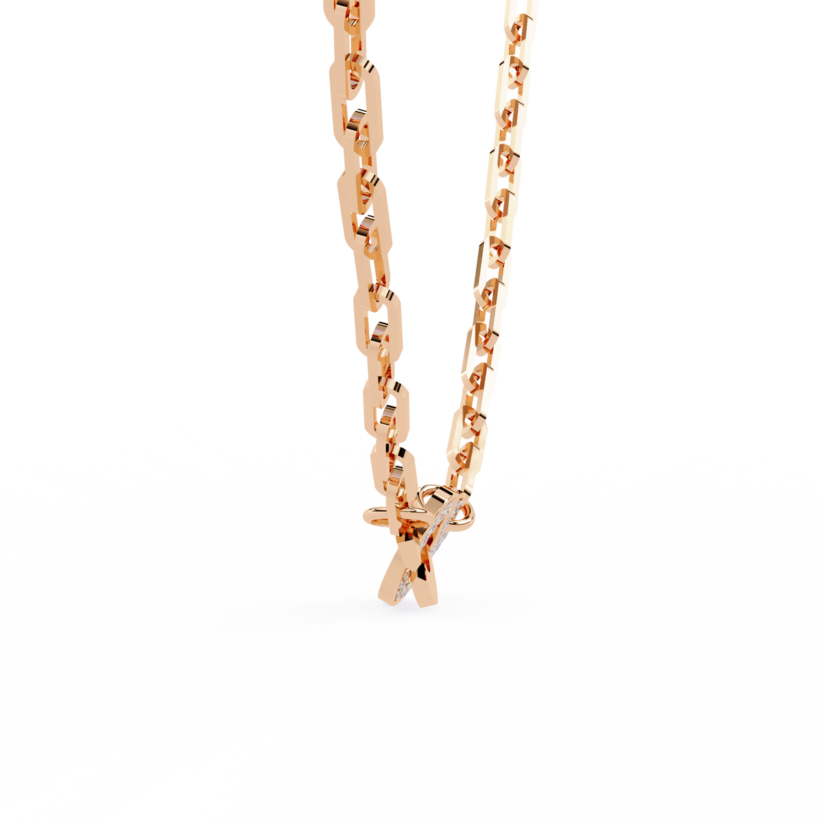 Handcuff Chic Natural Diamond Necklace
