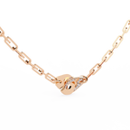 Rose Gold Vincolo Interlock Diamond Chain Necklace