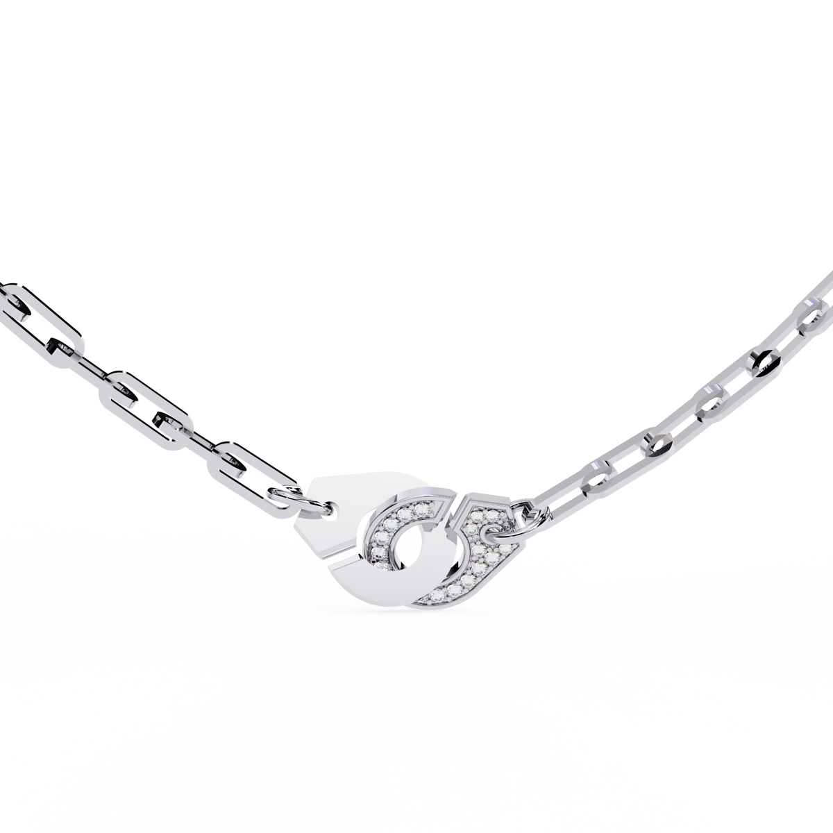 Handcuff Chic Natural Diamond Necklace