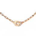 Rose Gold Vincolo Interlock Diamond Chain Necklace