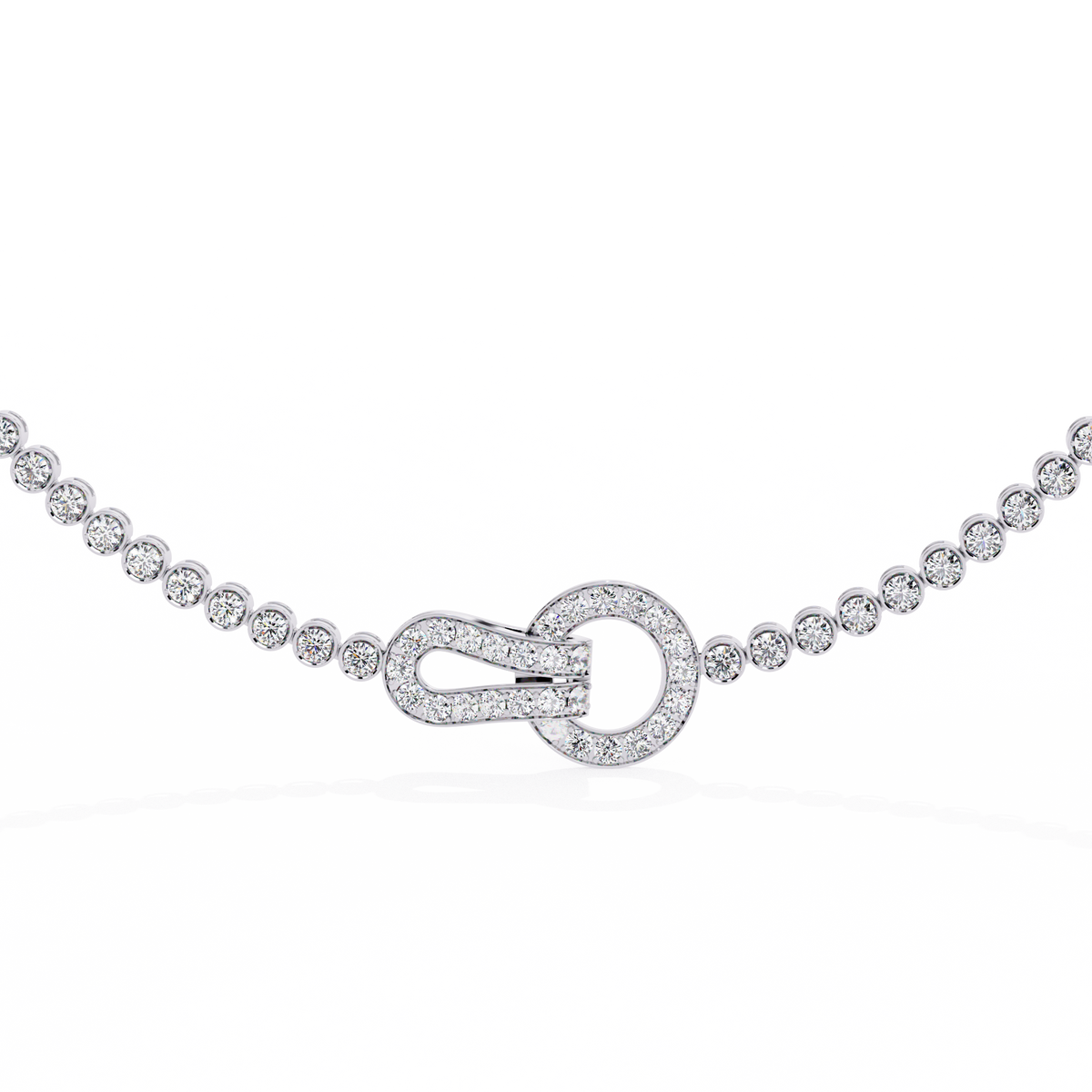 Elegant Round Diamond Tennis necklace