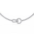 White Gold Pavé Buckle Diamond Tennis Necklace