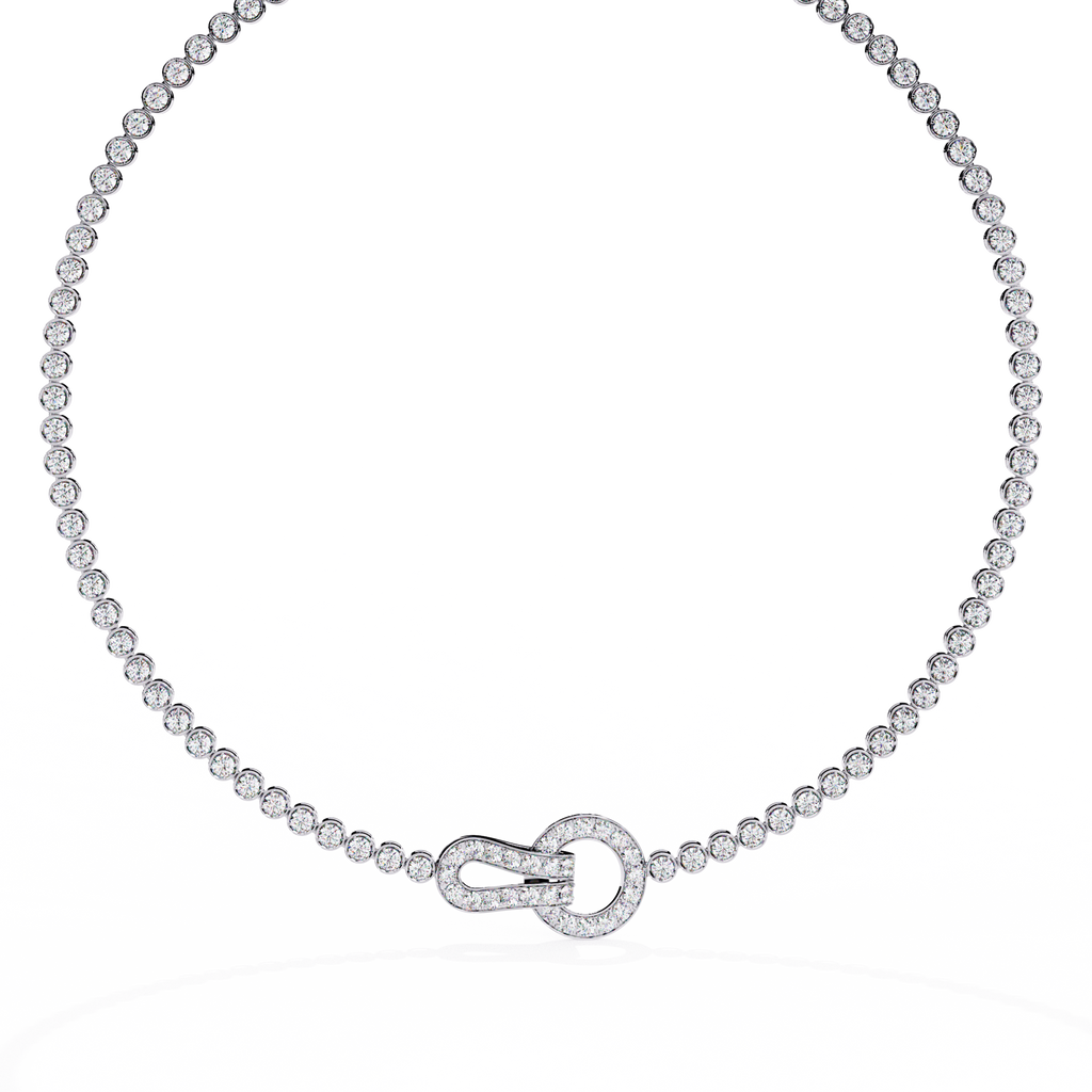 Elegant Round Diamond Tennis necklace