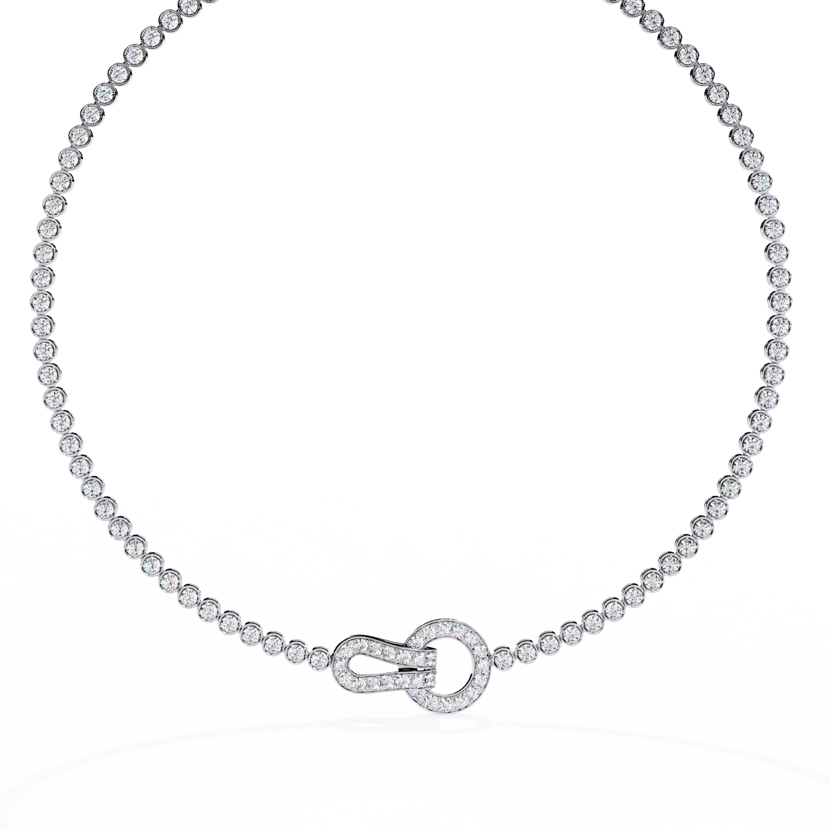 Elegant Round Diamond Tennis necklace