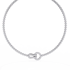 White Gold Pavé Buckle Diamond Tennis Necklace