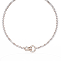 Rose Gold Infinity Loop Bezel Tennis Diamond Necklace