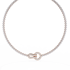 Rose Gold Infinity Loop Bezel Tennis Diamond Necklace
