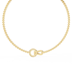Yellow Gold Infinity Loop Bezel Tennis Diamond Necklace