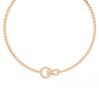 Rose Gold Infinity Loop Bezel Tennis Diamond Necklace