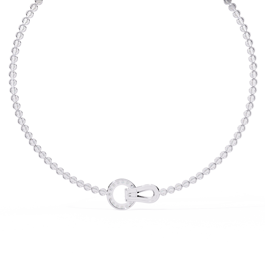 Elegant Round Diamond Tennis necklace