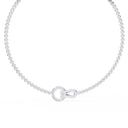 White Gold Pavé Buckle Diamond Tennis Necklace
