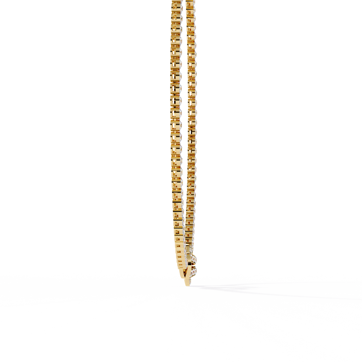 Yellow Gold Infinity Loop Bezel Tennis Diamond Necklace