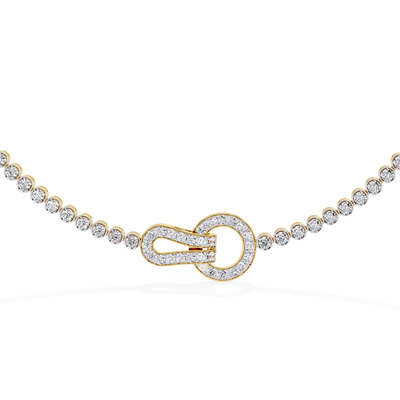 Elegant Round Diamond Tennis necklace