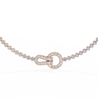 Rose Gold Infinity Loop Bezel Tennis Diamond Necklace