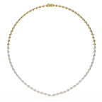 Yellow Gold Lumière Alternating Pear & Round Diamond Tennis Necklace