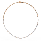 Rose Gold Lumière Alternating Pear & Round Diamond Tennis Necklace