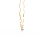 Yellow Gold Luxe ID Bar Paperclip Diamond Chain Necklace