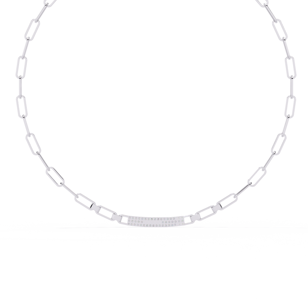 Linear Link Natural Diamond Chain Necklace