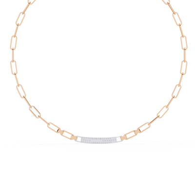 Linear Link Natural Diamond Chain Necklace