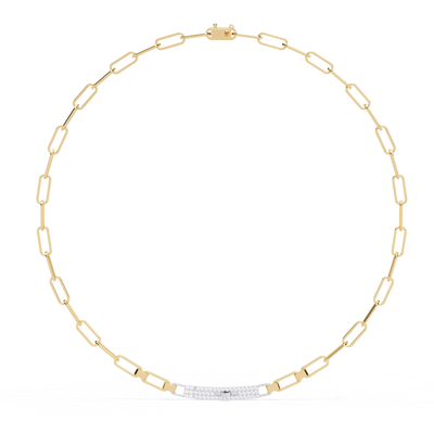 Linear Link Natural Diamond Chain Necklace