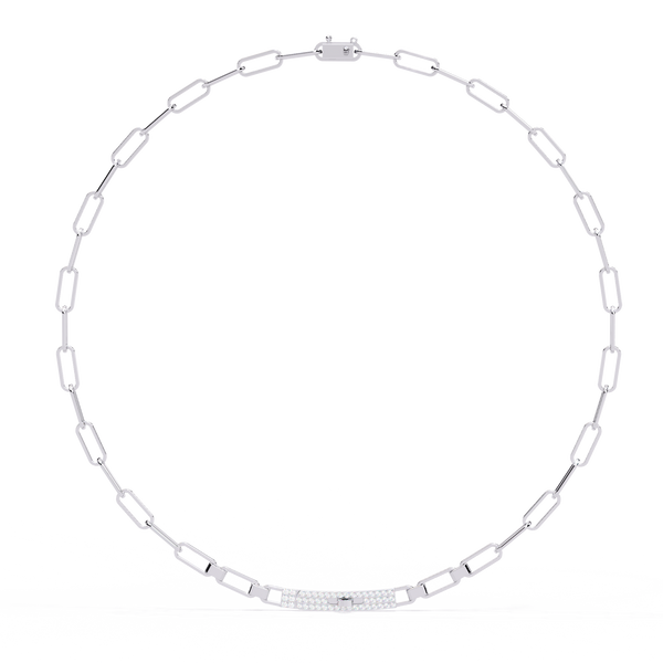 Linear Link Natural Diamond Chain Necklace