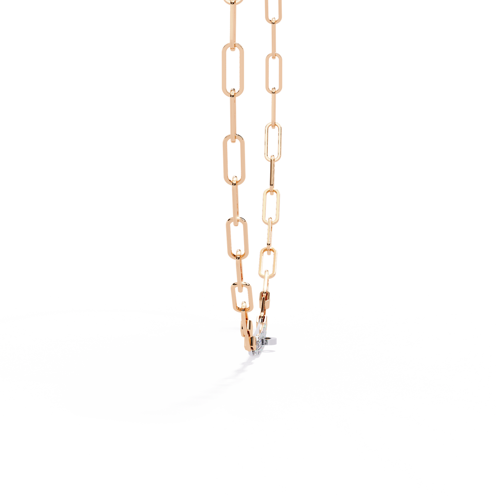 Rose Gold Luxe ID Bar Paperclip Diamond Chain Necklace