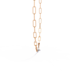 Rose Gold Luxe ID Bar Paperclip Diamond Chain Necklace