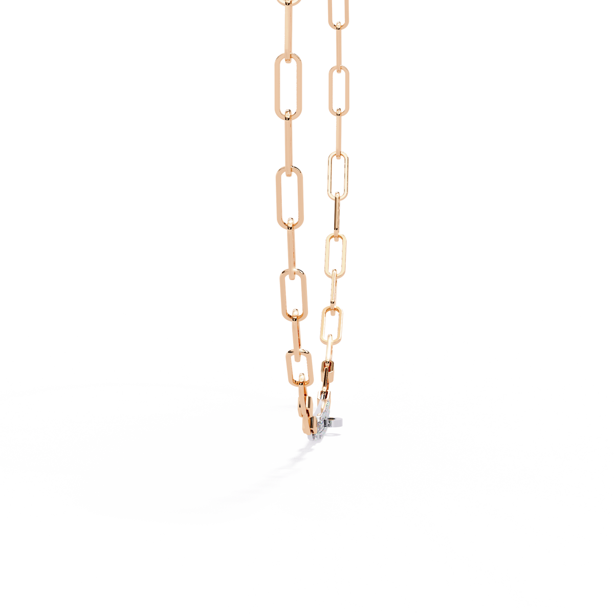 Rose Gold Luxe ID Bar Paperclip Diamond Chain Necklace