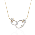 Gold Diamond Interlocking Oval Necklace