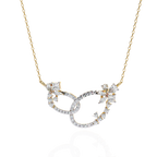 Gold Diamond Interlocking Oval Necklace