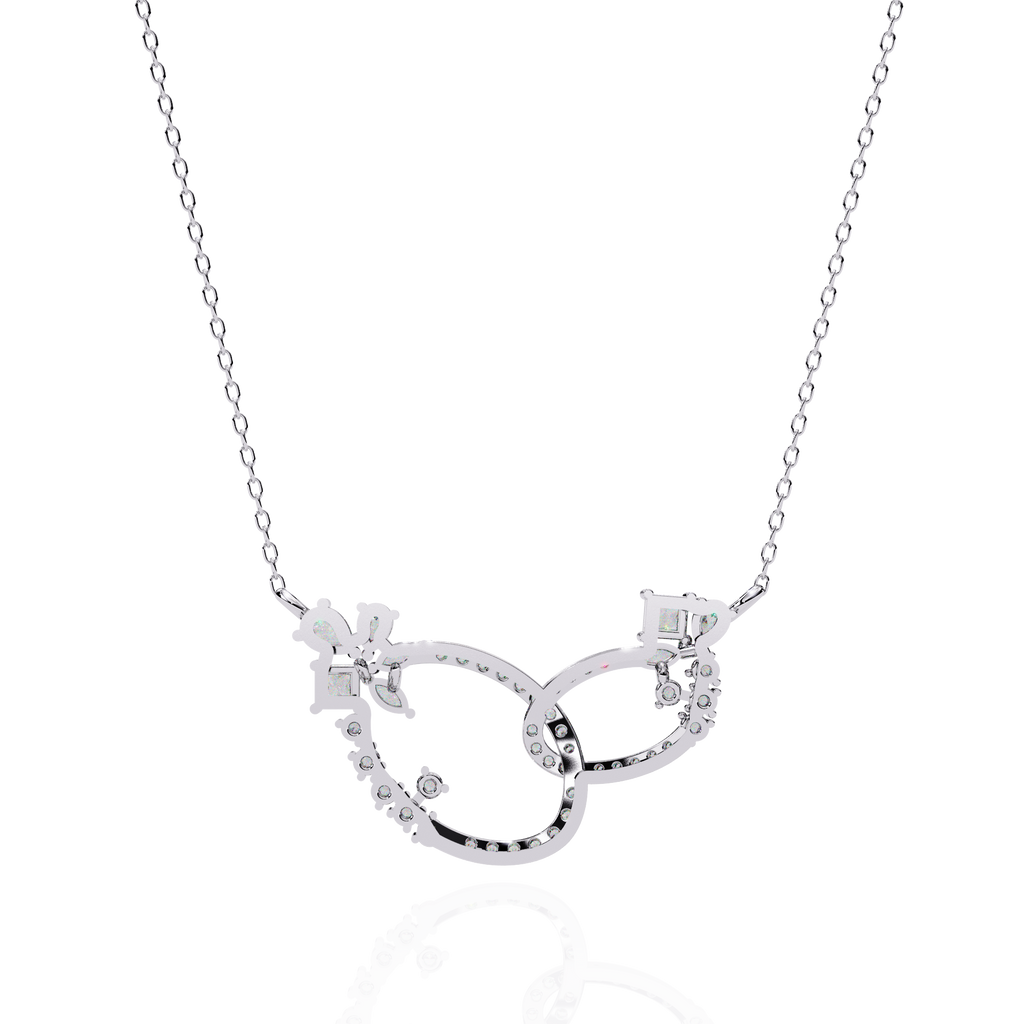Gold Diamond Interlocking Oval Necklace