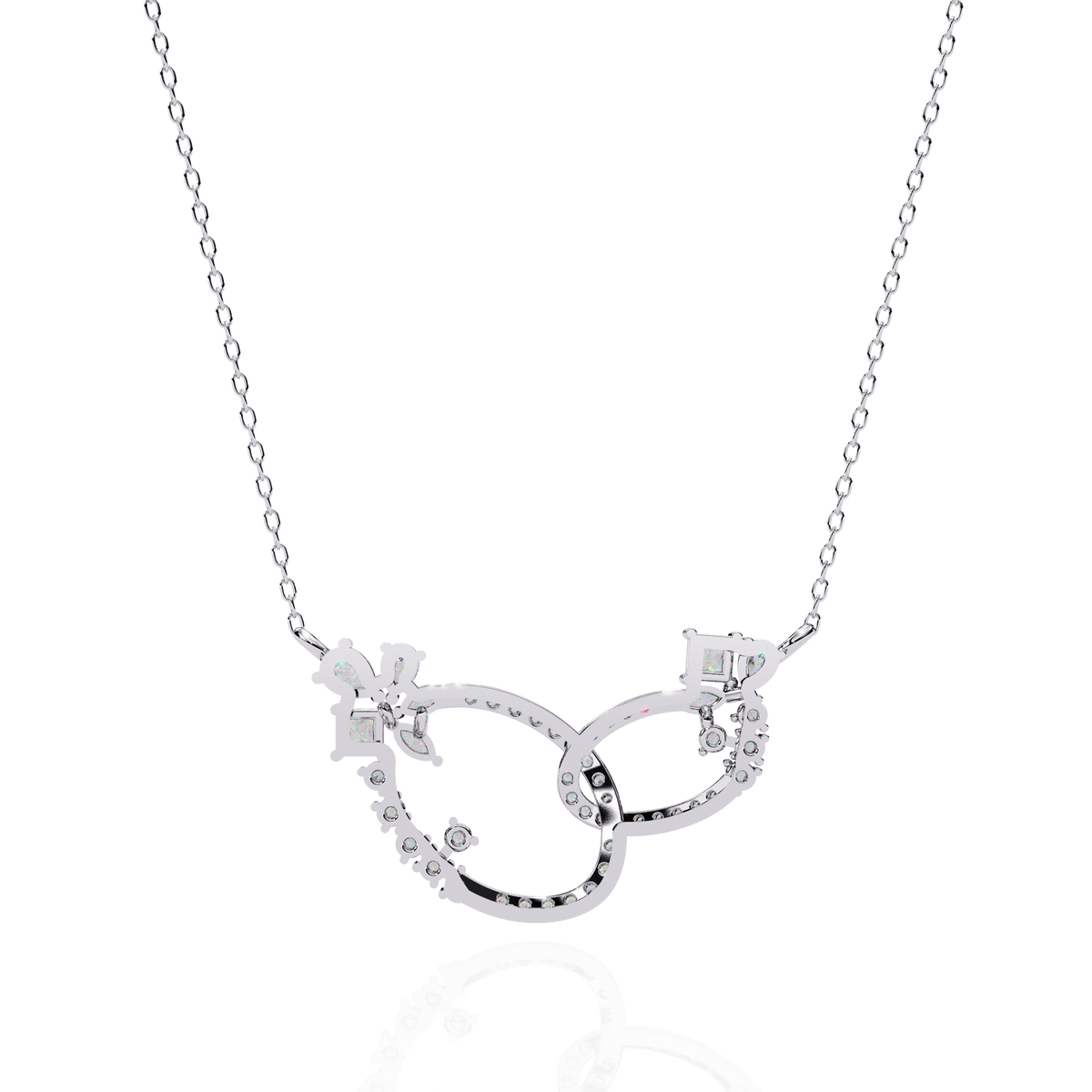 Gold Diamond Interlocking Oval Necklace